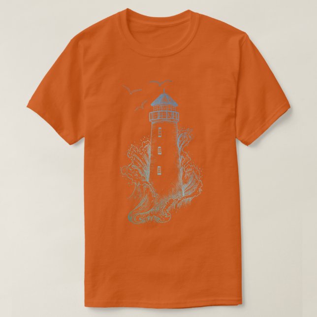 T-shirt Phare TPharos Wave and Seagull Tee (Design devant)