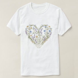 T-shirt Pharmacie Apothicaire Cœur Botanique Fleur