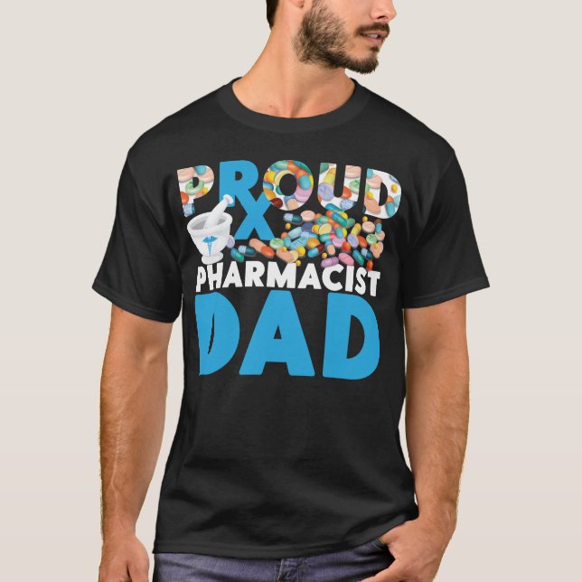 T-shirt Pharmacie Fière Pharmacien Papa (Devant)