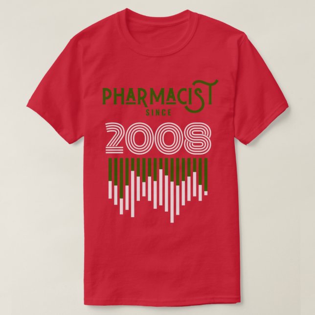 T-shirt Pharmacien depuis 2008 1 (Design devant)