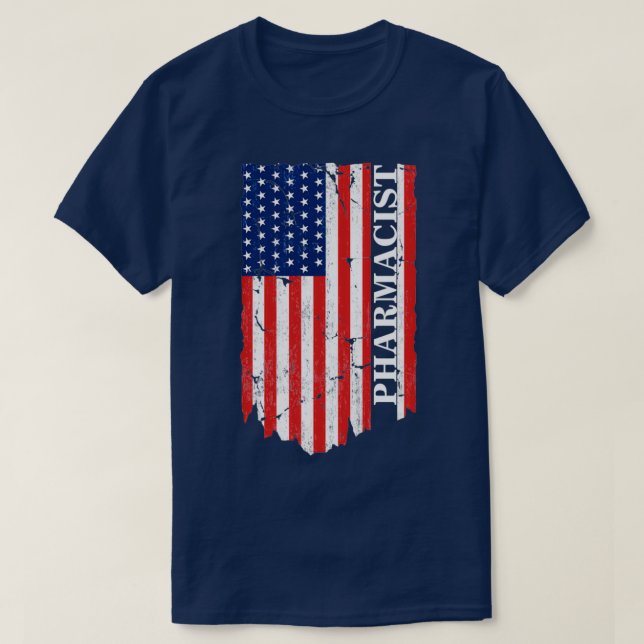 T-shirt Pharmacien Drapeau américain 4 juillet Don Patriot (Design devant)