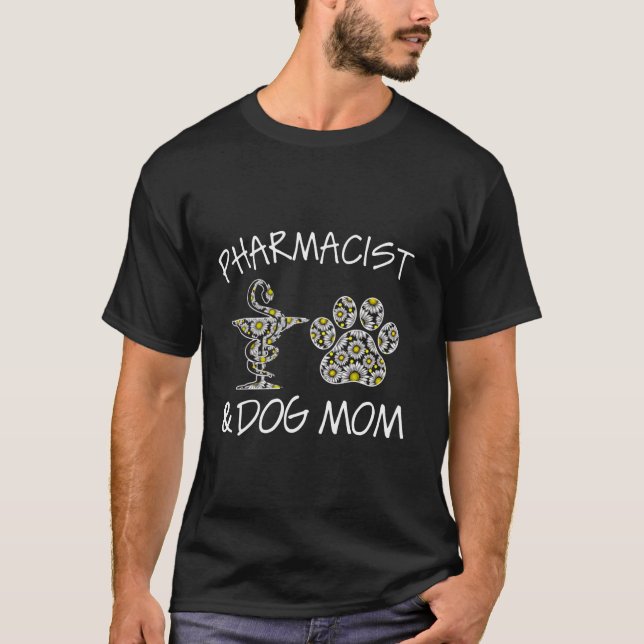 T-shirt Pharmacien Et Chien Maman Fleurs sauvages Daisy Lo (Devant)