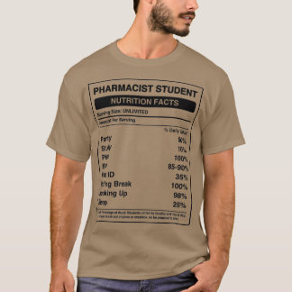 T-shirt Pharmacien Étudiant Valeur nutritive Pharmacien Ap