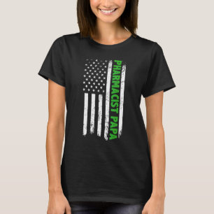 T-shirt Pharmacien Papa American Flag Fête des pères