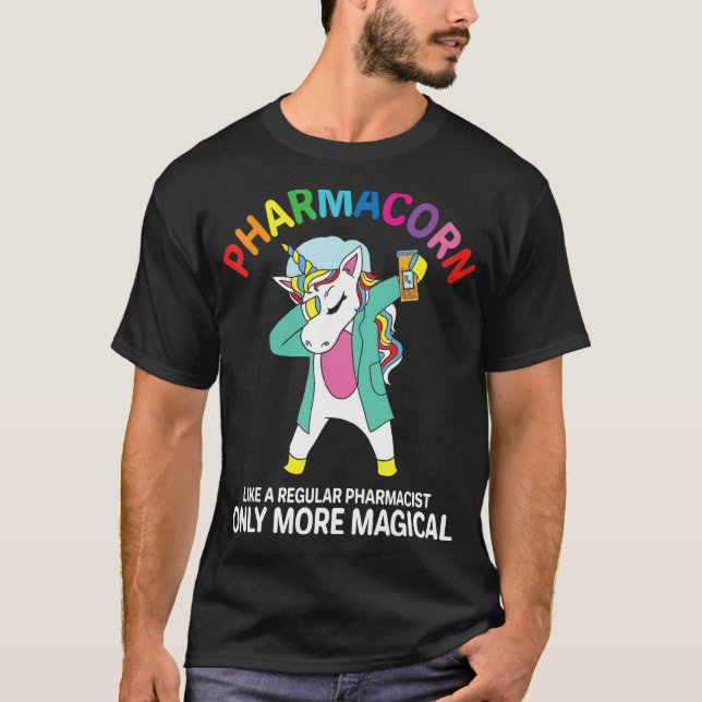 T-shirt Pharmacist Pharmacy Technician Pharmacorn Unicorn (Devant)