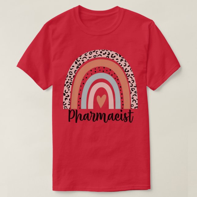 T-shirt Pharmaciste Rainbow Leopard Funny Pharmacist Cadea (Design devant)