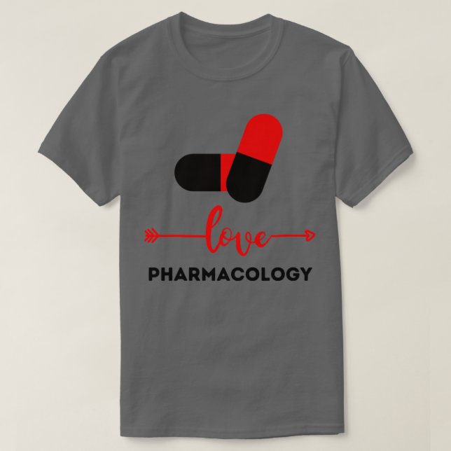T-shirt Pharmacologie Lover noir et rouge dealer légal (Design devant)