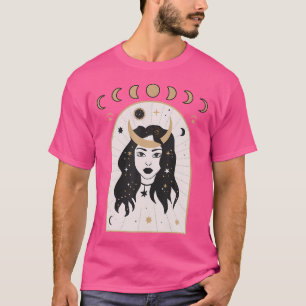 T-shirt Phases Céleste De Lune Et Fille Mystique Boho Wicc