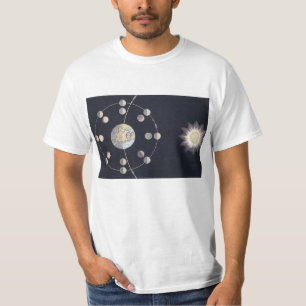 T-shirt Phases de la Lune avec Terre et Soleil, Astronomie
