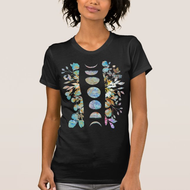 T-shirt Phases de la lune botanique Crystal Pastel (Devant)