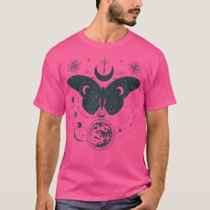 T-shirt Phases de la lune céleste Wicca Boho Moth Mystique