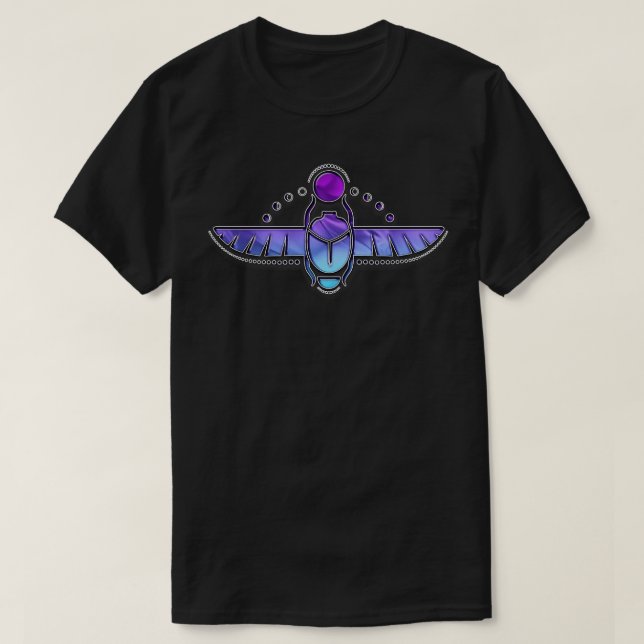 T-shirt Phases de la lune de la géométrie divine skarab ég (Design devant)