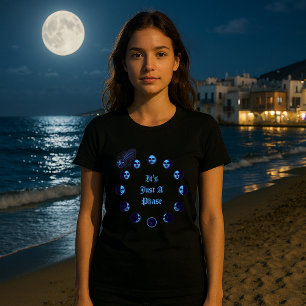 T-shirt Phases de la Lune Faces Gibbeuse Croissante Croiss
