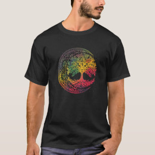 T-shirt Phases De L'Arbre De Vie Croissant Lune Mandala Yo