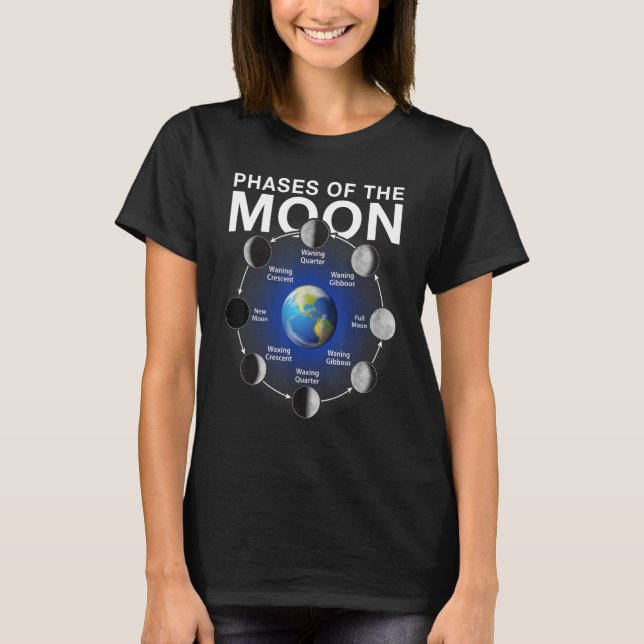 T-shirt Phases de l'espace de phase de la lune (Devant)