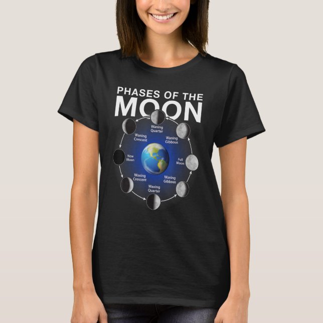 T-shirt Phases de l'espace de phase de la lune (Devant)