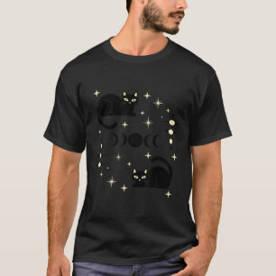 T-shirt Phases de Lune Sorcière Chat Céleste Art de Chat N