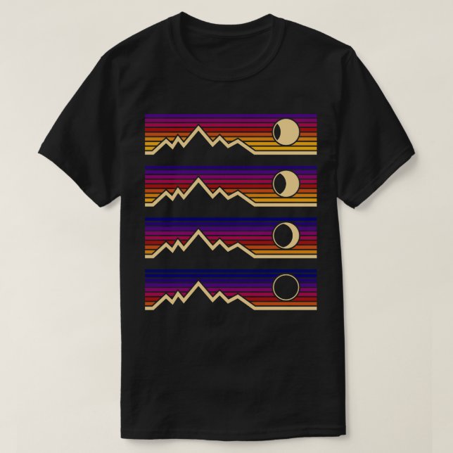 T-shirt Phases d'éclipse solaire (Design devant)
