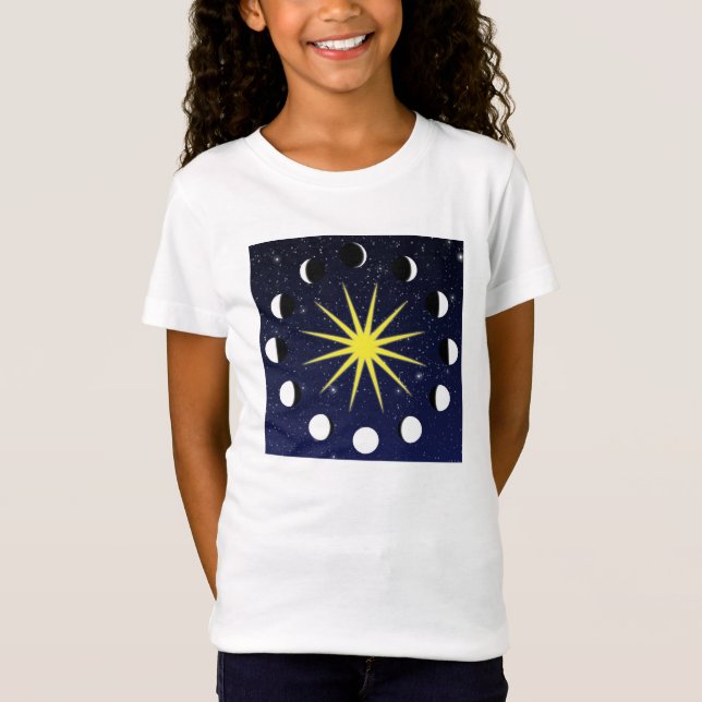 T-Shirt Phases et étoiles du soleil, de la lune (Devant)