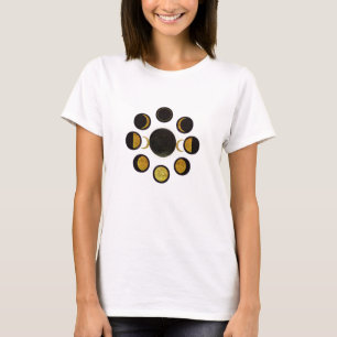 T-shirt Phases magiques Lune Noire & Or