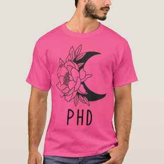 T-shirt Phd boho croissant lune avec design rose