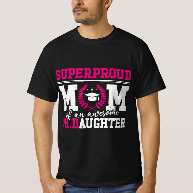 T-shirt PhD Mom Proud Mom - Graduation Vizsla  (Devant)