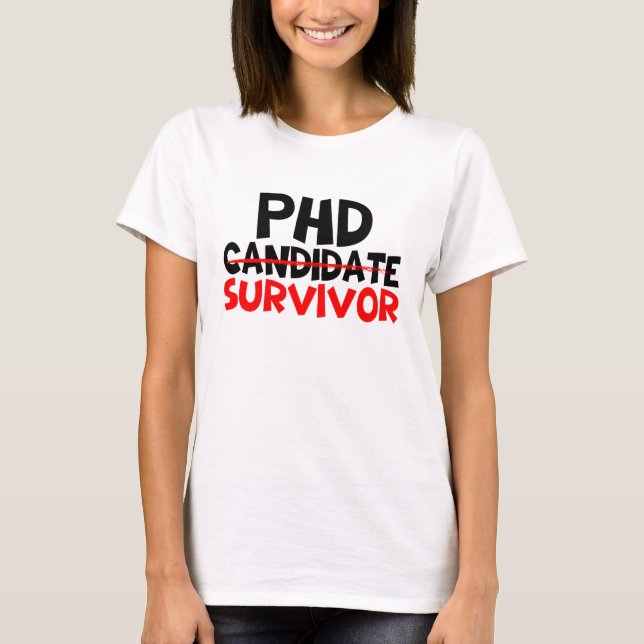 T-shirt Phd Survivor Typographie rouge noir (Devant)