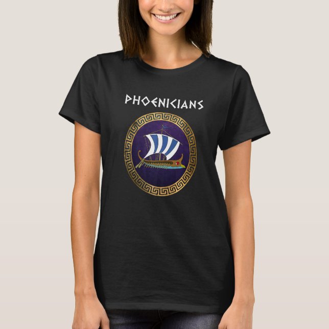 T-shirt Phéniciens Civilisation ancienne Symbe de navire a (Devant)