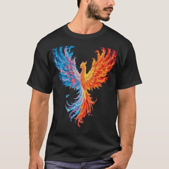 T-shirt Phénix de Feu et de Glace Épique - Oiseau Élémenta (Devant)