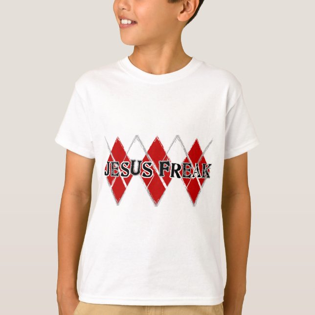 T-shirt Phénomène à motifs de losanges de Jésus (Devant)