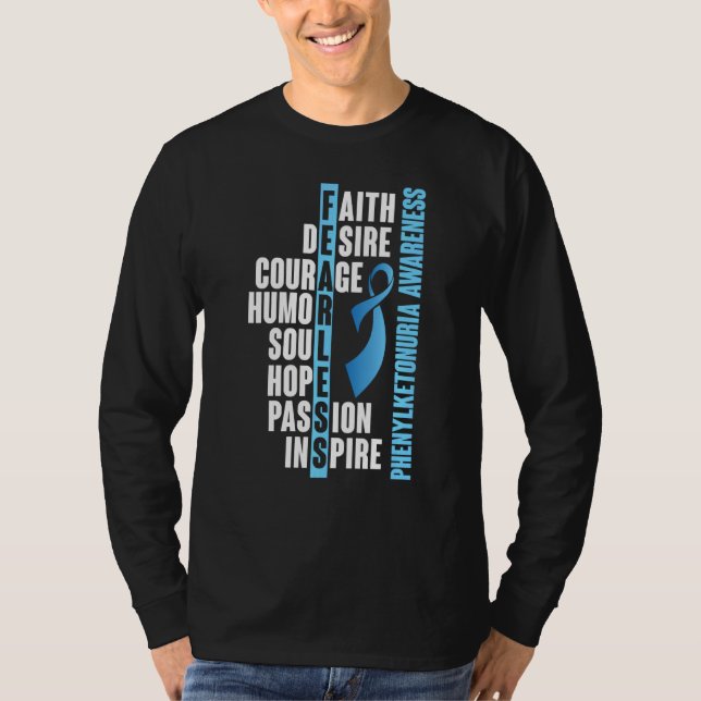T-shirt Phenylcétonuria Pku Forte guerrière Sensibilisatio (Devant)