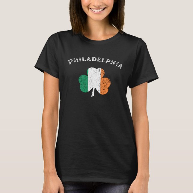 T-shirt PHILADELPHIA PENNSYLVANIA Irish American Shamrock  (Devant)