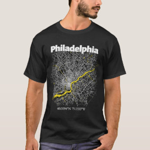 T-shirt Philadelphia Pennsylvania Street Map Hometown Prid