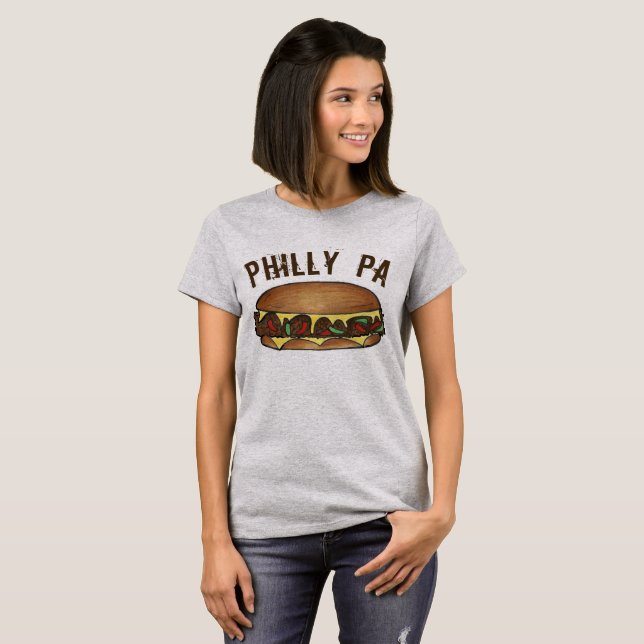 T-shirt Philadelphia Philadelphia Fromage Steak Sandwich (Devant entier)