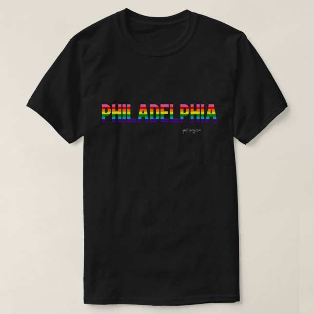 T-shirt Philadelphia Pride | drapeau arc-en-ciel (Design devant)