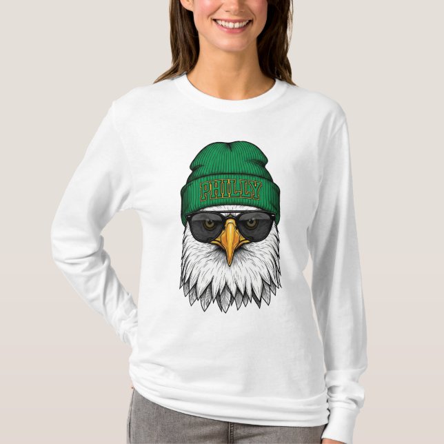 T-shirt Philadelphie Aigle Cool Beanie Lunettes de soleil  (Devant)