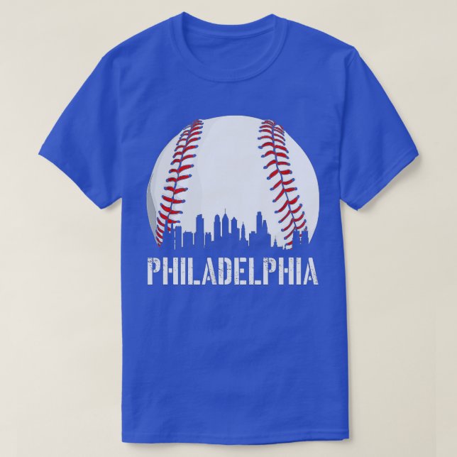 T-shirt Philadelphie Baseball Philly Downtown Skyline Shir (Design devant)