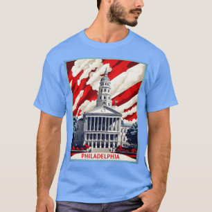 T-shirt Philadelphie États-Unis d'Amérique Tourisme Vint