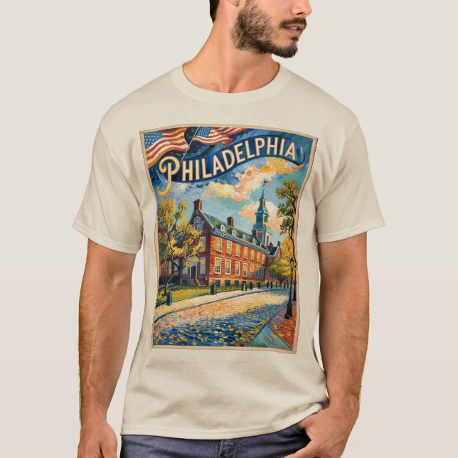 T-shirt Philadelphie Pennsylvanie États-Unis Retro Van Gog (Devant)