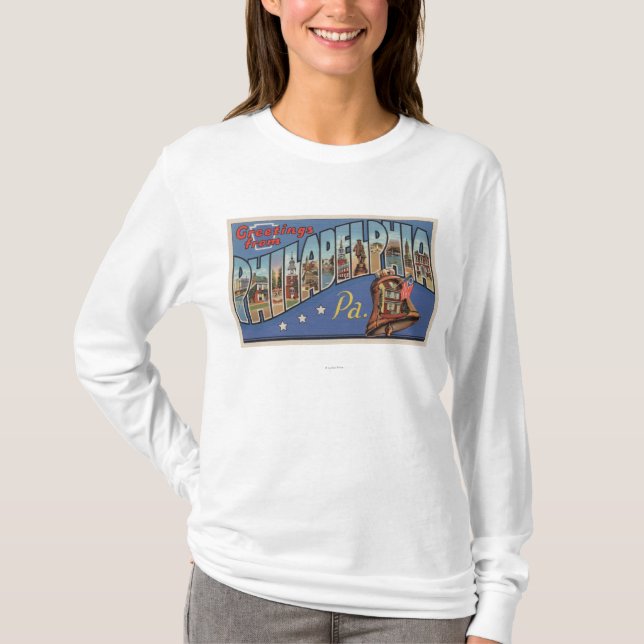 T-shirt Philadelphie, Pennsylvanie - grande lettre (Devant)
