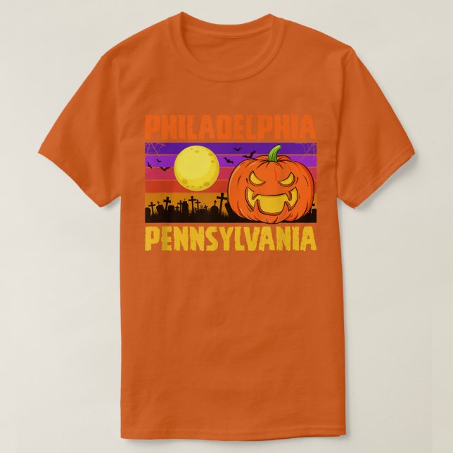 T-shirt Philadelphie Pennsylvanie Happy Halloween Party Lo (Design devant)