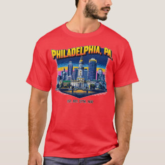 T-shirt Philadelphie Pennsylvanie Souvenir Nostalgie Vinta