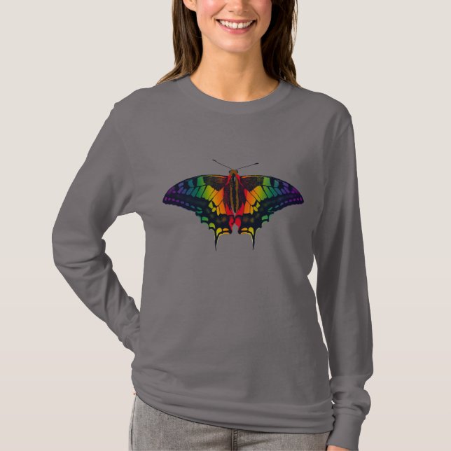 T-shirt Philadelphie Rainbow Pride Flag Swallowtail (Devant)
