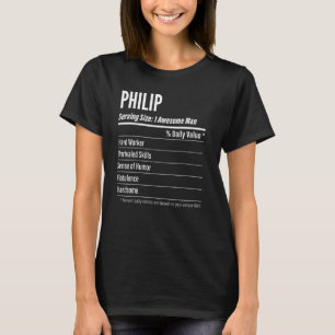 T-shirt Philip Taille du service Nutrition Étiquette Calor
