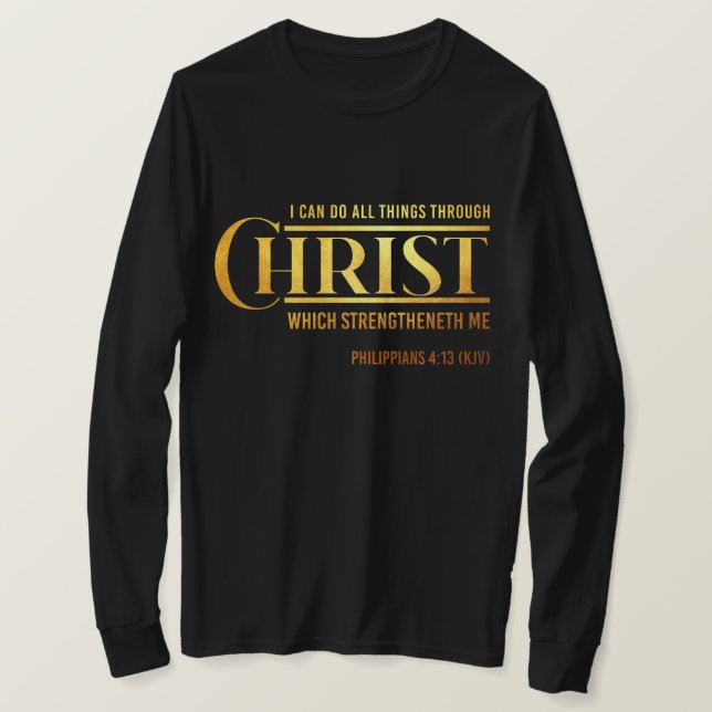 T-shirt Philippiens 4:13 Bible Verse KJV Citation Hommes (Design devant)