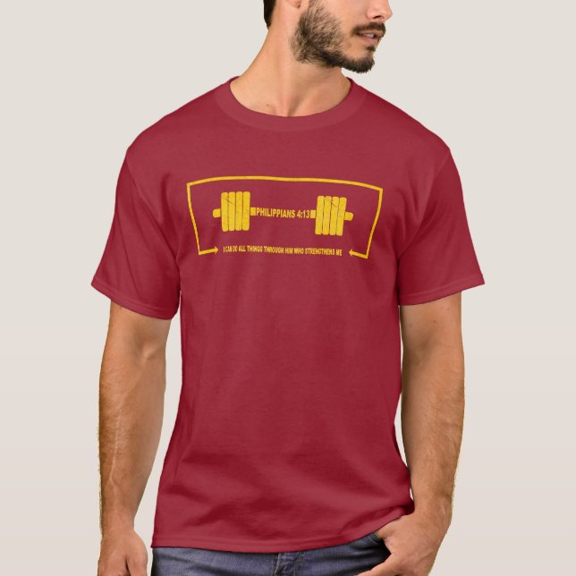 T-shirt Philippiens 4:13 Christian Barbell Force (Devant)