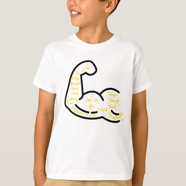 T-shirt Philippiens 4:13 KJV Bible Verse Boy (Devant)