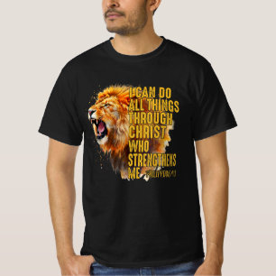 T-shirt Philippiens 4:13 Le Lion Religieux Renforce