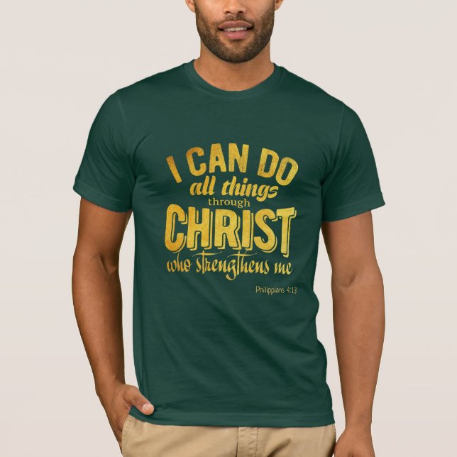 T-shirt Philippiens 4:13 Or Chrétien (Devant)