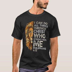 T-shirt Philippiens rétro 4:13 Lion religieux Christian Bi